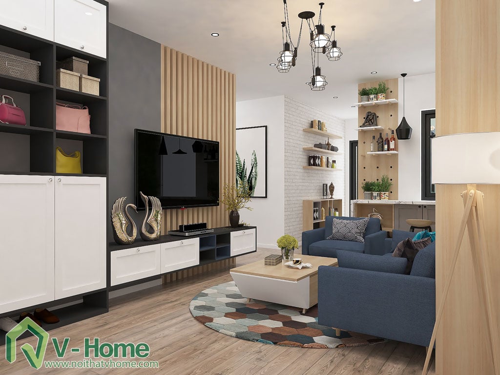 thiet-ke-phong-khach-chung-cu-him-lam-3 Thiết kế nội thất chung cư Him Lam Riverside - C. Oanh