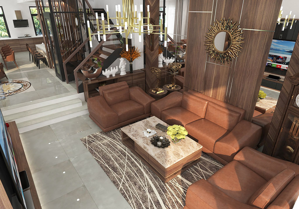 3.thiet-ke-biet-thu-trang-an-complex-khach-bep-2 [Tư vấn] Ý tưởng thiết kế nội thất phòng khách đẹp